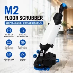 Upright Floor Scrubber with 65-67 dB Low Noise