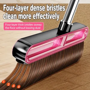 Upright Standing Broom and Dustpan Set Beveled Angle Corner Cleaning for Apartment Living Room Household Sweeper Set