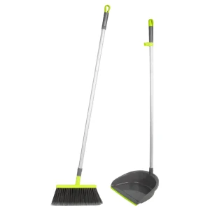 VIPaoclean Household Cleaning Broom and Dustpan Set With Long Handle for Home Kitchen Floor