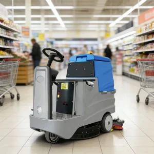 VOLNOS Ride on Floor Scrubber Machine Commercial Industrial Cleaning Equipment Electric Battery Powered Automatic Floor Washer