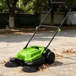 Vertak Manual Hand push Floor Sweeper Walking Behind Outdoor Leaves Cleaning Collection Sweeper