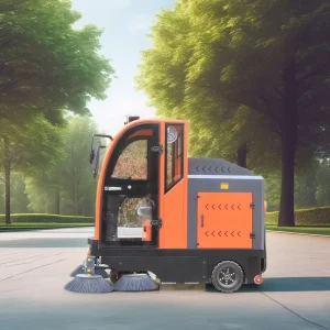 Vol 2000 Full-Closed Electric Street Sweeper Ride-On Road Cleaning Machine With Brush Floor Sweeper