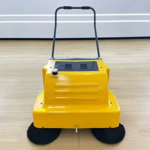 Walk-Behind Hand-Powered Street and Floor Sweeper for Warehouse Factory Floors