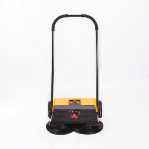 Walk-Behind Manual Road Sweeper with Plastic Brush Core for Outdoor Floors
