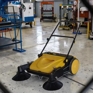 Walk-Behind Road Sweeper Battery-Free Manual Floor Sweeper with Plastic Brush for Street Cleaning