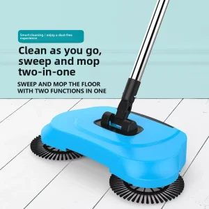 Walk-Behind Vacuum Mop and Sweep Machine with Plastic Dustpan and Broomstick Kit