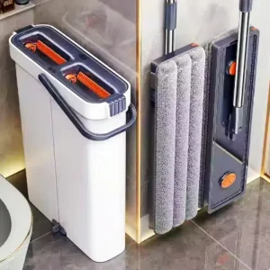 Wall Corner Narrow Slit Flat Mop Bucket Set Washing Dirty Water Separation Filtration Floor Cleaning Ultra fine Fiber Flat Mop