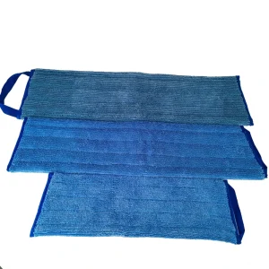 Warp-Twisted Trapezoid Microfiber Wet Reusable Flat Floor Cleaning Dust Refill 13*47cm Mop Pad