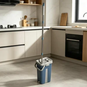 Wash Flat Mop Set Squeeze Mop With Bucket Cleaning Household Floor Absorbent Mop Bucket Set