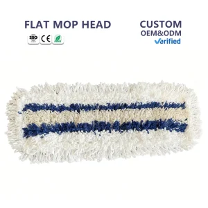 Washable 65% Cotton 35% Polyester Flat Mop Head Replacement for Home and Hotel Floor Cleaning