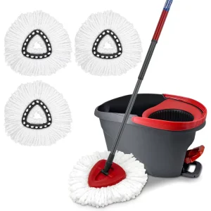 Washable Microfiber Replacement Mop Pad for Spinning Mop Heads, 360-Degree and Corner Cleaning