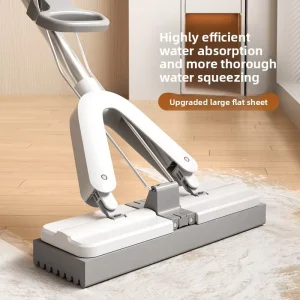 Washable Sponge Mop with Stainless Steel Pole Wringer for Wet and Dry Use Household Large Size