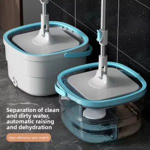 Wastewater separating Water absorbing Flat Mop Bucket Dual drive Microfibre Fabriclazy Household Essential Hands free Mopping