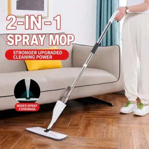 Water Spray Flat Mop Rotary Lazy Mop Household Free Hand Wash One Drag Clean Microfiber Stainless Steel Telescopic