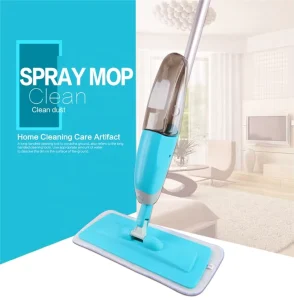 Water Spray Mop with Reusable Microfiber Pads and 360-Degree Metal Handle