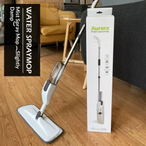 Water Spray Mop with Rotating Rectangular Head for Wet and Dry Floor Cleaning