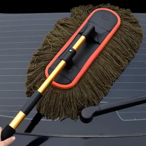 Wax Cotton Car Duster with Thick Yarn, Washable Scratch-Free Auto Detailing Applicator for Vehicles