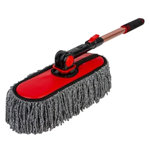 Wax-Treated Car Duster with Extendable Telescoping Handle and Scratch-Free Dust Brush for Pollen and Dust Removal