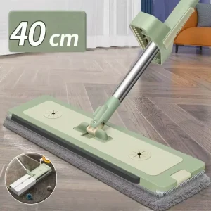 Wet Dry Dual Use Rotating Flat Mop for Household Floor Cleaning