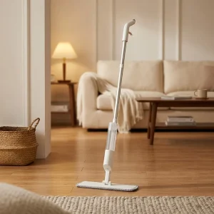 Wet/Dry Flat Spray Mop with Aluminum Pole, Microfiber Fabric and 280ml Capacity