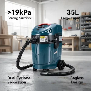 Wet Dry Industrial Vacuum Cleaner Dual Cyclone Strong Suction HEPA Filter Electric Cleaner Vacuum for Woodworking