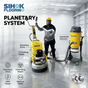 Wet/Dry Planetary Floor Grinder and Concrete Polishing Machine with Dust Vacuum