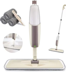 Wet/Dry Spray Mop with Washable Microfiber Pads for Floor Cleaning
