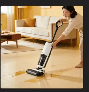 Wet Dry Vacuum Cleaner 180° Lie Flat Vacuum Mop 158°F Washing and Fast PTC Drying Powerful 18kPa Suction Floor Cleaner Machine