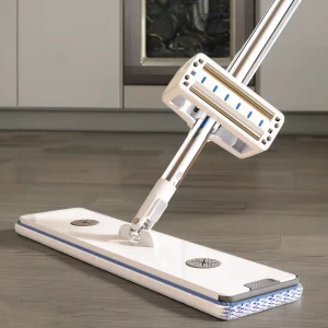 Wet and Dry Flat Mop Set with Extensible Handle and Dirty Water Separation Bucket