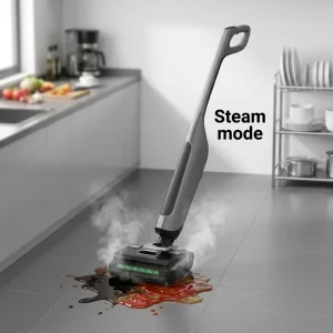 Wet and Dry Floor Washer Vacuum Cleaner with 17kPa Suction, Large Capacity Water Tank, and Long Runtime