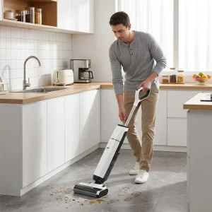 Wet and Dry Floor Washer with Vacuum Roller Mop Commercial Electric Floor Scrubber and Carpet Cleaner
