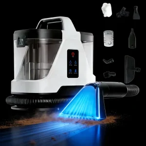 Wet and Dry Industrial Handheld Vacuum Cleaner Portable Carpet Fabric Upholstery Sofa Spot Cleaner with Steam