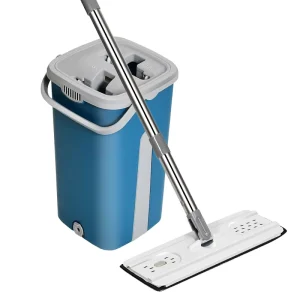 Wet and Dry Microfiber Flat Mop with Hands-Free Bucket