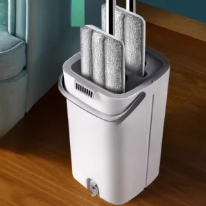Wet and Dry Microfiber Mop with Hands-Free Bucket