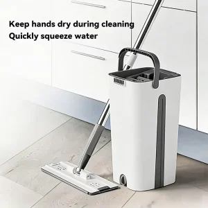 Wet and Dry Mops Rectangle Shape Smart Microfiber Fabric Mop Head Stainless Steel Handle Home Use Stocked Magic Mop Set