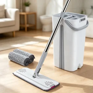 Wet and Dry Rectangle Microfiber Mop with Stainless Steel Handle