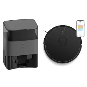 Wet and Dry Robotic Vacuum and Mop with Laser Navigation, Custom Map, App and Voice Control, HEPA Filter