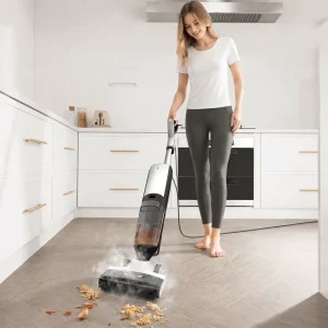 Wet and Dry Vacuum Cleaner Steam Mop Upright Handheld Floor Cleaner with HEPA Filtration for Home and Hotel Use