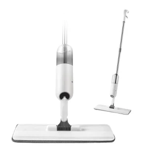 White 3-Section Stainless Steel Handle Microfiber Flat Water Spray Mop