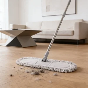 White Cotton Yarn Dust Mop Set with Washable Mop Refill