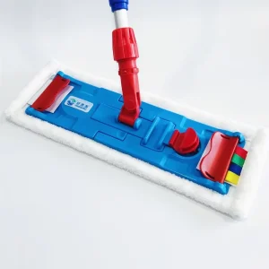 White Flat Floor Dust Mop with Microfiber Mop Head and Pocket