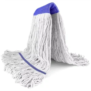 White Loop String Floor Cleaning Mop Household Cotton Round Wet Flat Mop