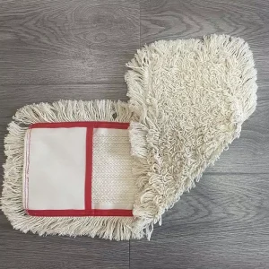 White Washable Cotton Polyester Dust Flat Mop Head for Home and Hotel Floor Cleaning