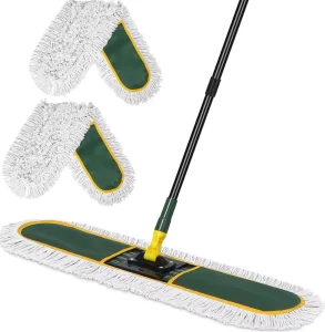 White Wet and Dry Flat Mop with Cotton Yarn, Refill Mop Head Set for Hotel and Apartment Floors