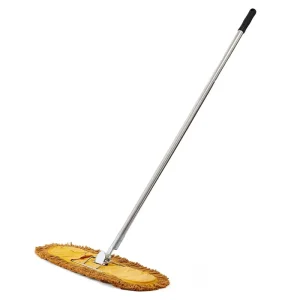 Wide Cotton Flat Mop with Long Handle for Wet Floor Cleaning, Hotel and Restaurant Use