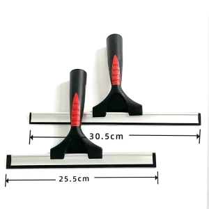 Window Glass Squeegee with Plastic Scraper and Iron Handle for Shower, Mirror, and Car Windows