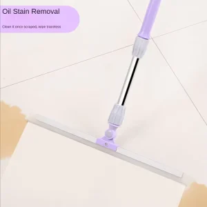 Window Glass Tile Cleaning Telescopic Handle 180 Rotating Adjustable Broom 35/50cm Silicone Scraper Floor Squeegee