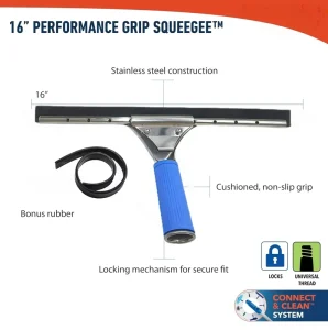 Window and Glass Cleaning Squeegee with Replacement Rubber Cleaning Supplies