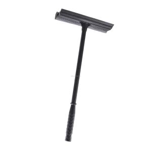 Window and Windshield Squeegee with Cleaning Sponge, Rubber Blade, and Plastic Handle