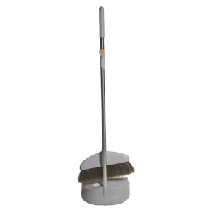 Windproof Long Handle Broom and Dustpan Set with Stainless Steel Broomstick and PET PP Broom Head for Home Cleaning